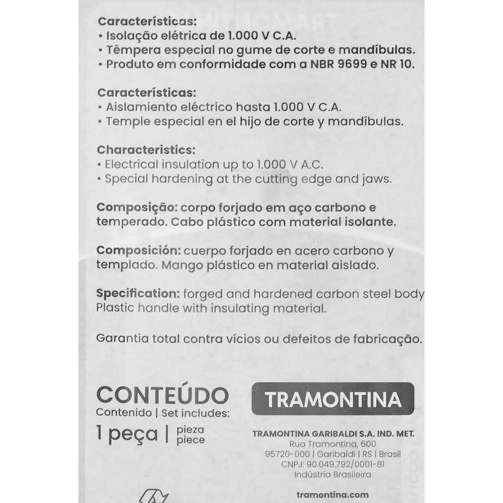 Плоскогубцы комбинированные диэлектрические Tramontina 41001118 200 мм STLM-2082407 - Вид №3