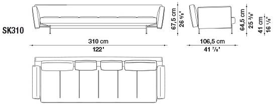 B&B Italia 4-х местный кожаный диван Saké sun-id-1457556 - Вид №5