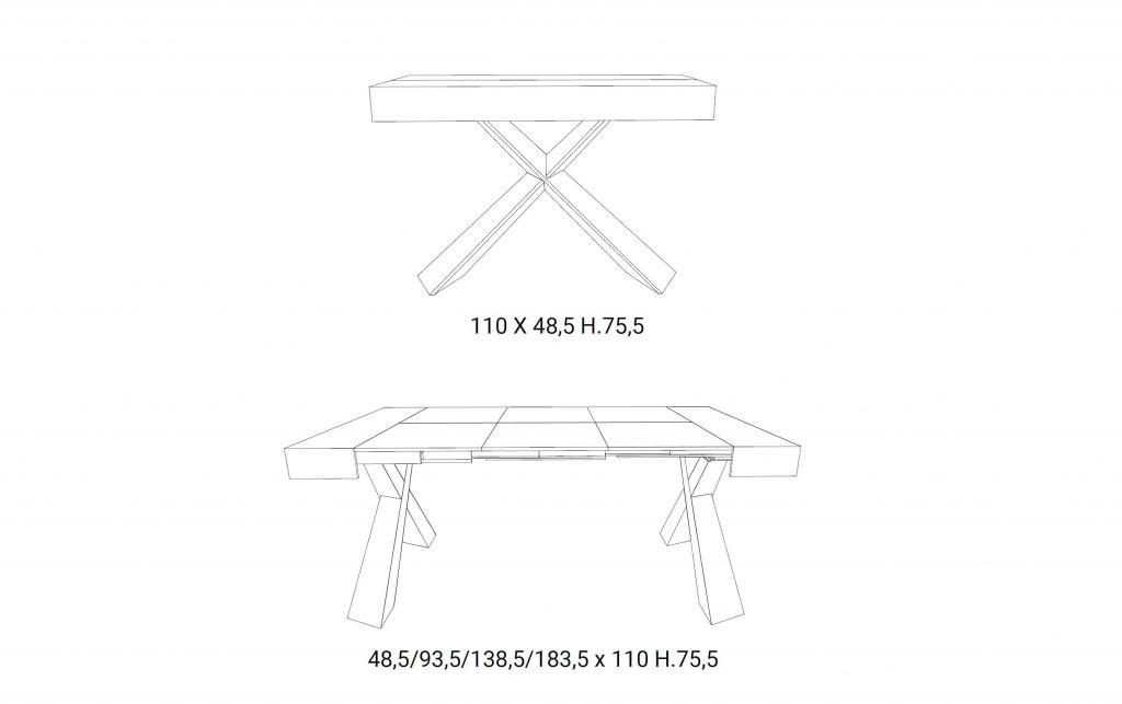 Ozzio Italia Выдвижная прямоугольная деревянная консоль  T024  - Вид №9