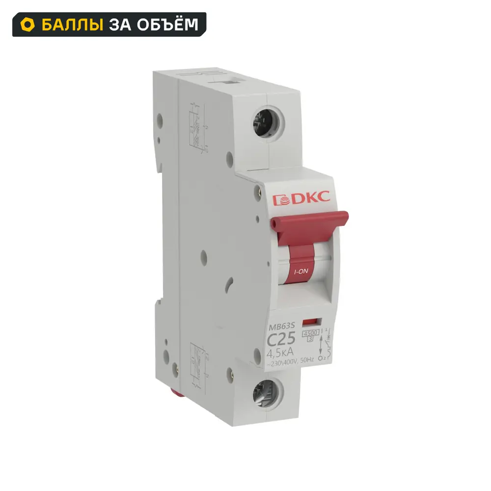 Автоматический выключатель DKC Yon 1P C25 А 4.5 кА STLM-2150785