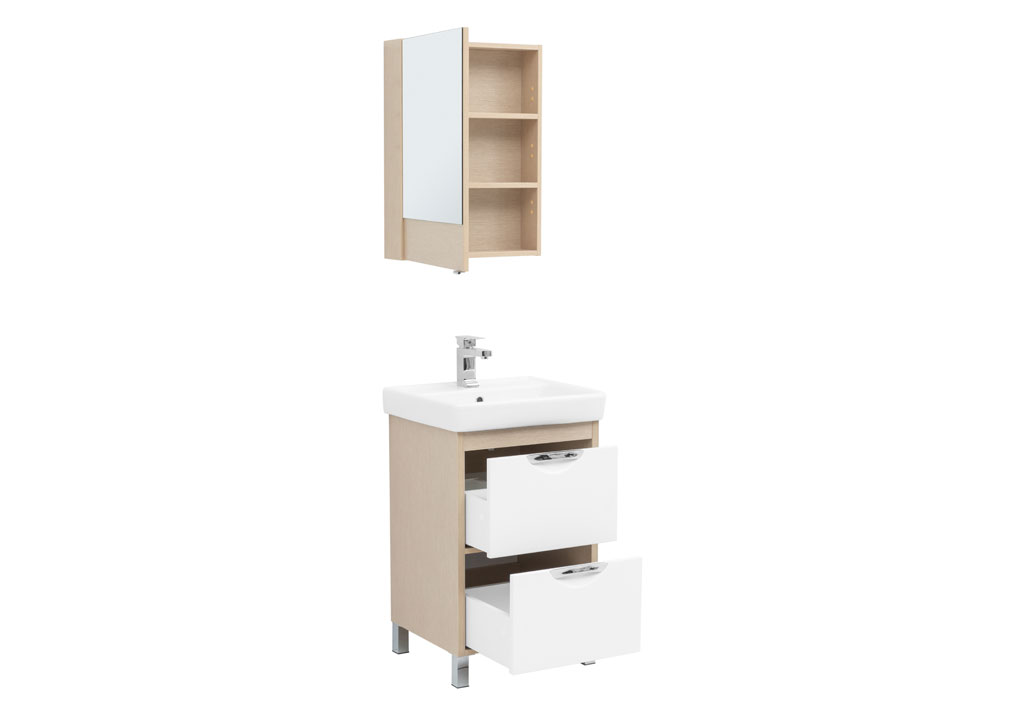 Мебель для ванной Aquanet Гретта 50 New светлый дуб (2 ящика) 00239425 - Вид №1