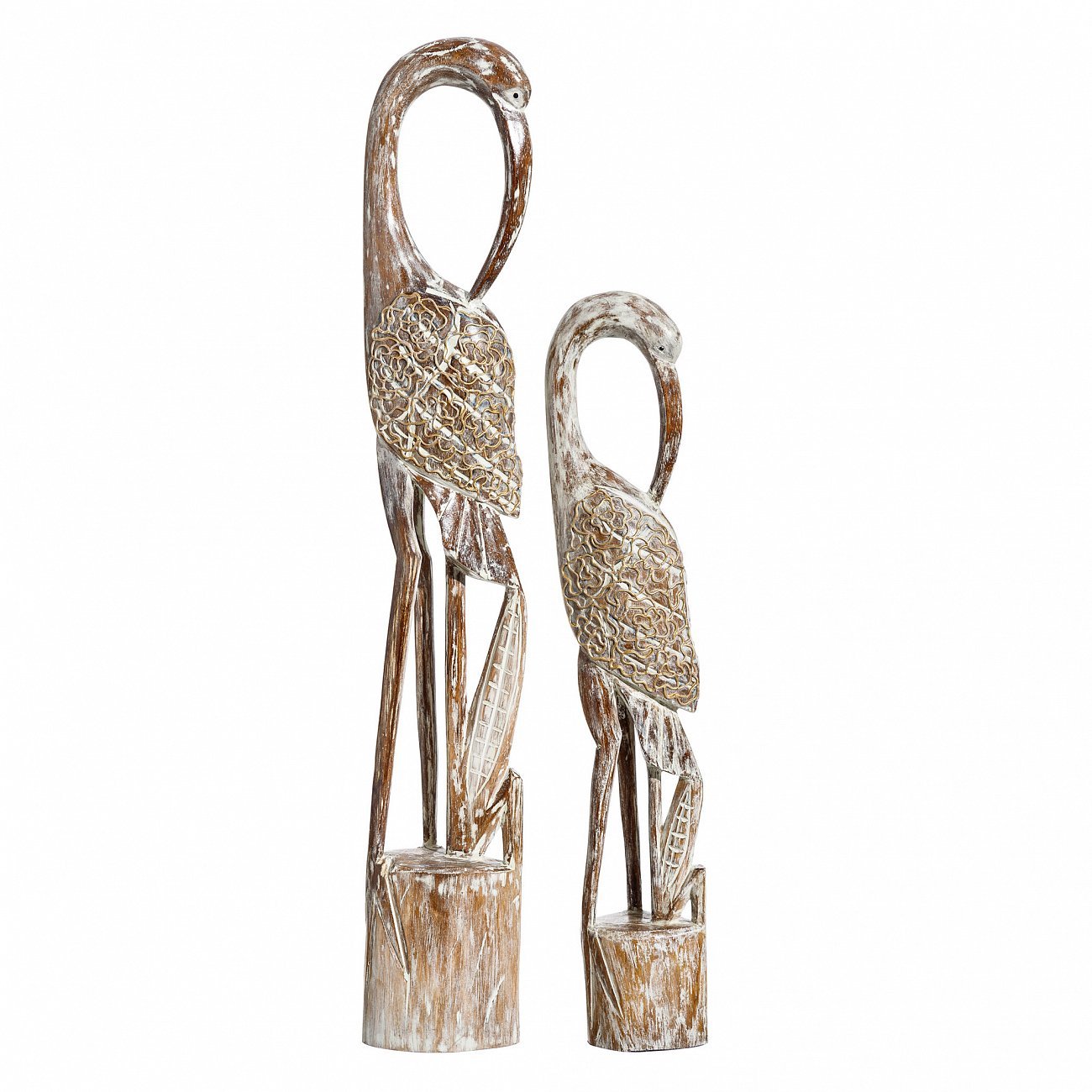 Фигурка деревянная бежевая 80 см "Цапля" TO4ROOMS  00-3839523 Бежевый  - Вид №2