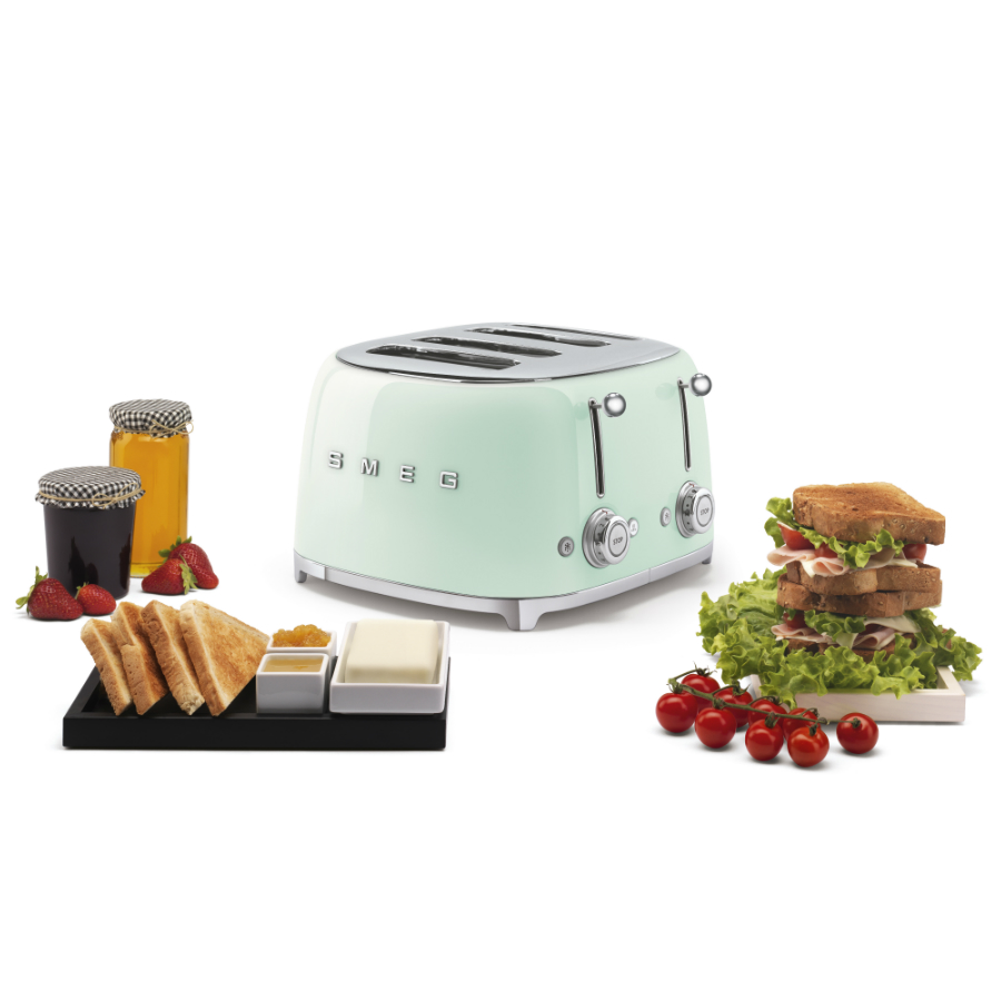 Тостер на 4 ломтика Smeg, пастельно-зеленый TSF03PGEU - Вид №4