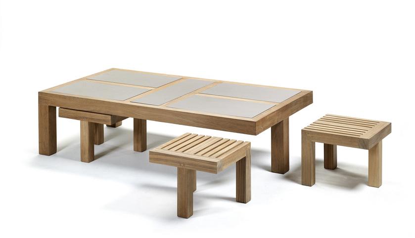 Royal Botania Низкий квадратный садовый столик из тика Nara sun-id-1366223 - Вид №3