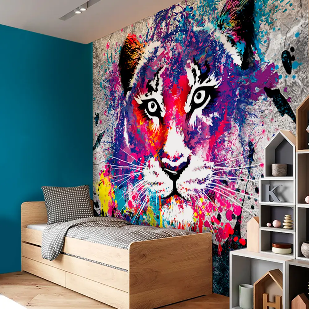 Фотообои Красочный тигр флизелиновые 300x270 см L13-811 FBRUSH 3D FLIZART STLM-2059225 - Вид №2