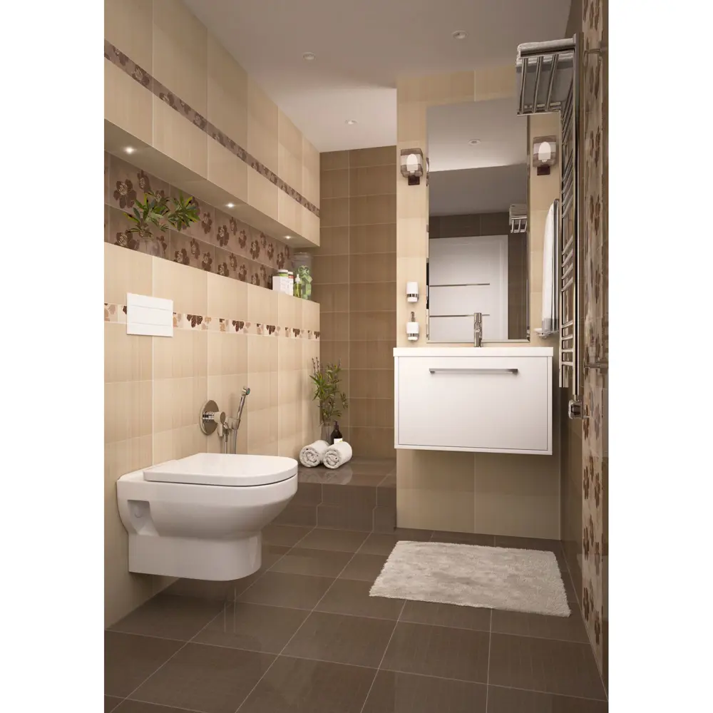 Декор «Элегия» 19.8х39.8 см цвет тёмный LB CERAMICS STLM-2070801 - Вид №3