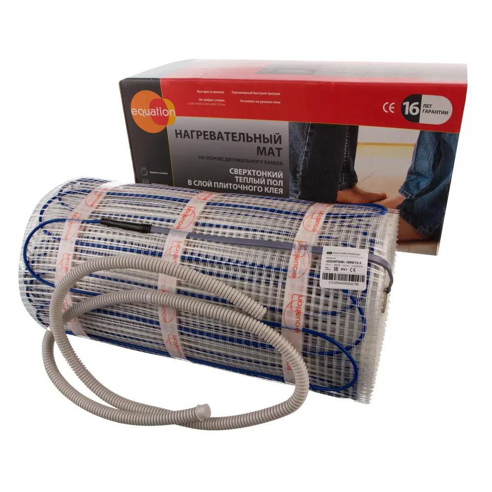 Нагревательный мат для теплого пола Equation 13.5 м², 1890 Вт STLM-2156392 - Вид №1
