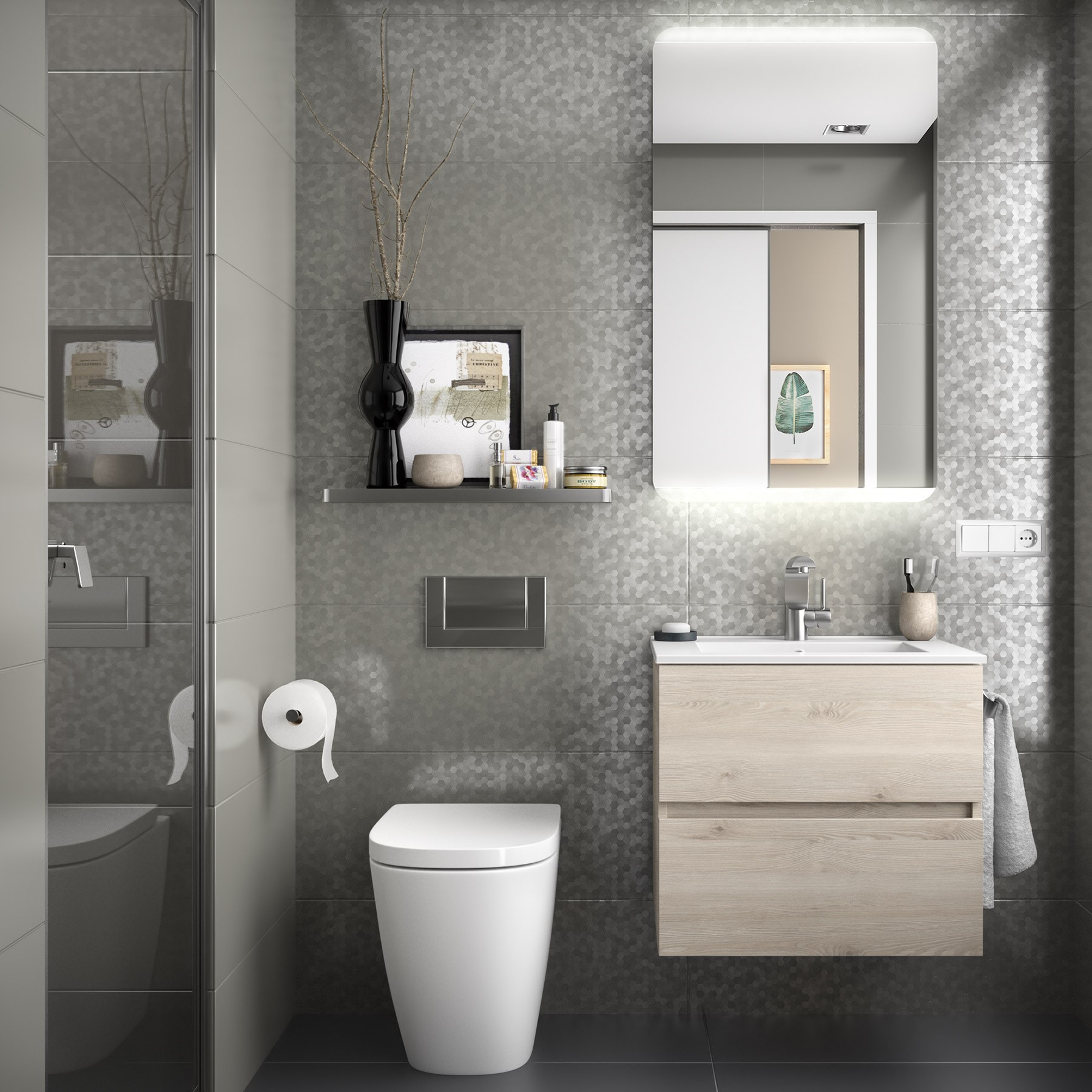 23315 SALGAR Мебель для умывальника FUSSION LINE 600 2 ящика NATURAL 598 x 540 x 450 мм Естественный