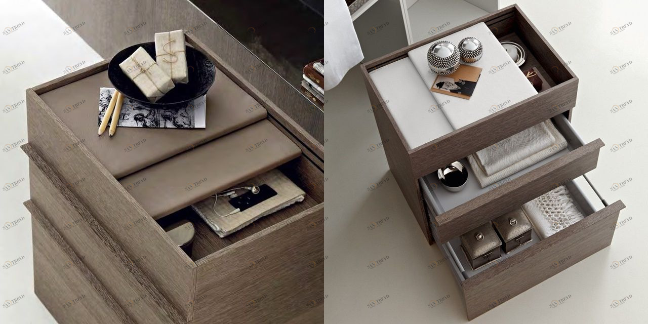 Toscoquattro Тумба на колесах с 2 ящиками ELEMENTS коричневая 20B26MC