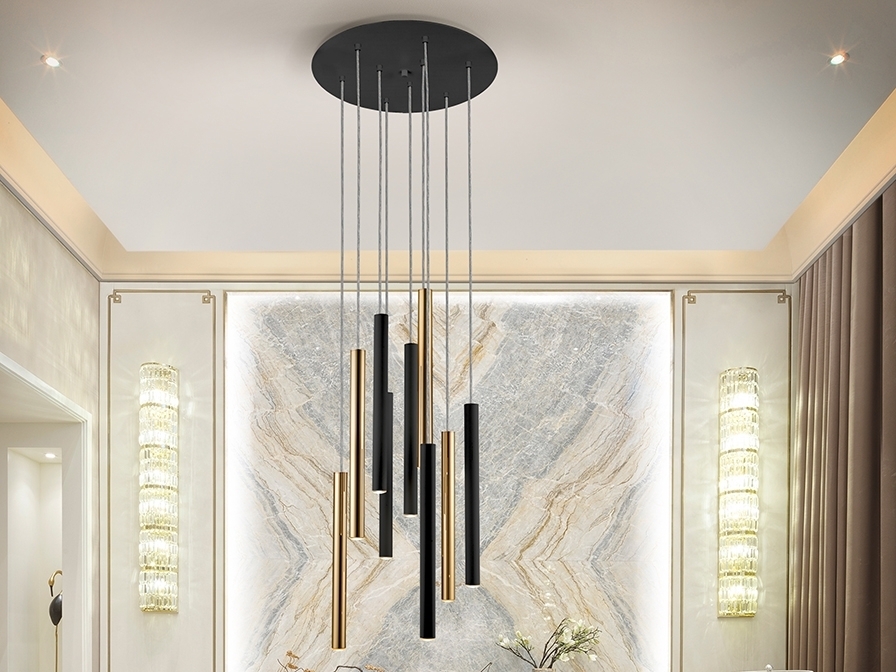 085351 Подвесной светильник 9L золото/черный Schuller Varas  - Вид №1