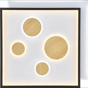 Светильник потолочный светодиодный квадратный в стальном корпусе с пультом ДУ 50 см коричнево-белый FERON ДИЗАЙНЕРСКИЕ 00-3955241 Белый