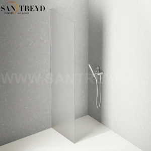 Душевое ограждение FLAT DX подрезаемое, стеклянная матовая перегородка. Размеры: длина от 60 до 95 см