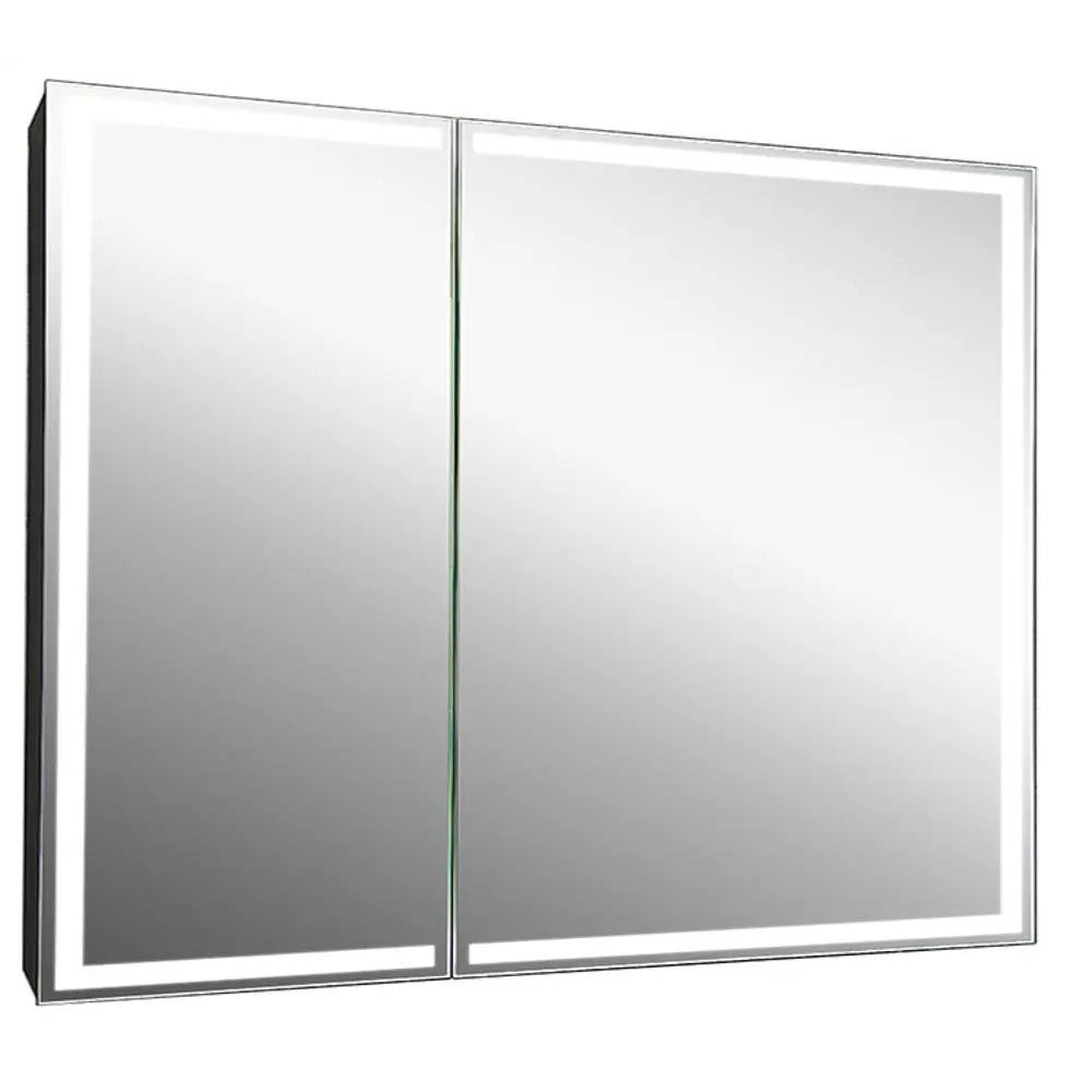 Шкаф зеркальный подвесной Montero Black LED с подсветкой 100x80 см цвет черный 89180066 STLM-2102448 Santreyd - Вид №1