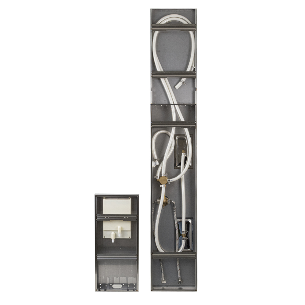 GFmark - Душевая панель РАЗБОРНАЯ - "тропический душ" с двумя лейками, корпус МАТОВАЯ нержавеющая сталь марки 304, код: 5509  - Вид №5