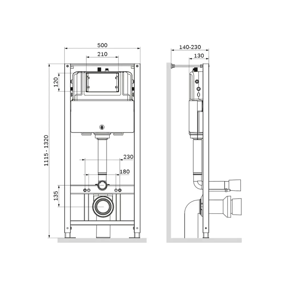 Комплект инсталляции AM.PM Tech с безободковым унитазом Moneron клавиша AM.PM Tech L хром STLM-2018227 - Вид №3