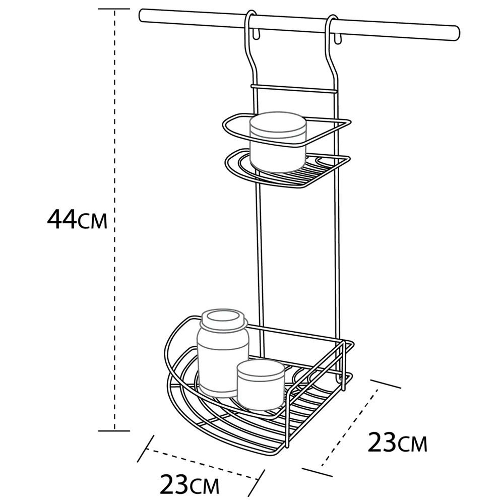 Полка угловая двухъярусная Delinia 23x23x44 см сталь цвет хром STLM-2073540 - Вид №4