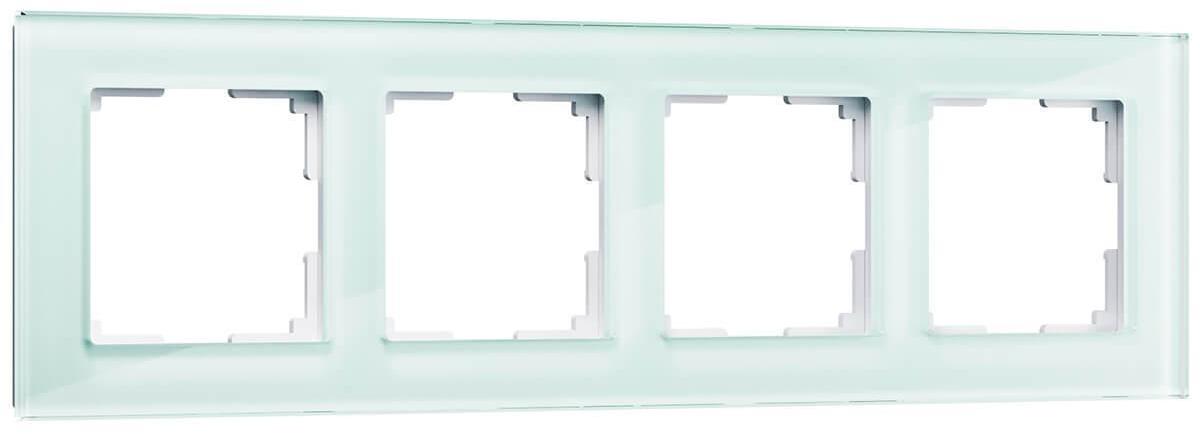 4690389060199 Рамка на 4 поста натуральное стекло WL01-Frame-04 Werkel Favorit