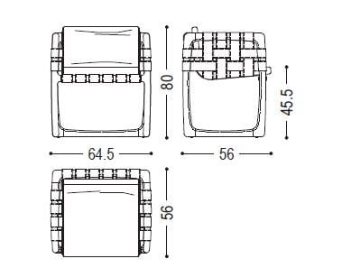 Тканевый садовый стул с каркасом из тикового дерева Riva 1920 бунгало ARCH-00002561 - Вид №4