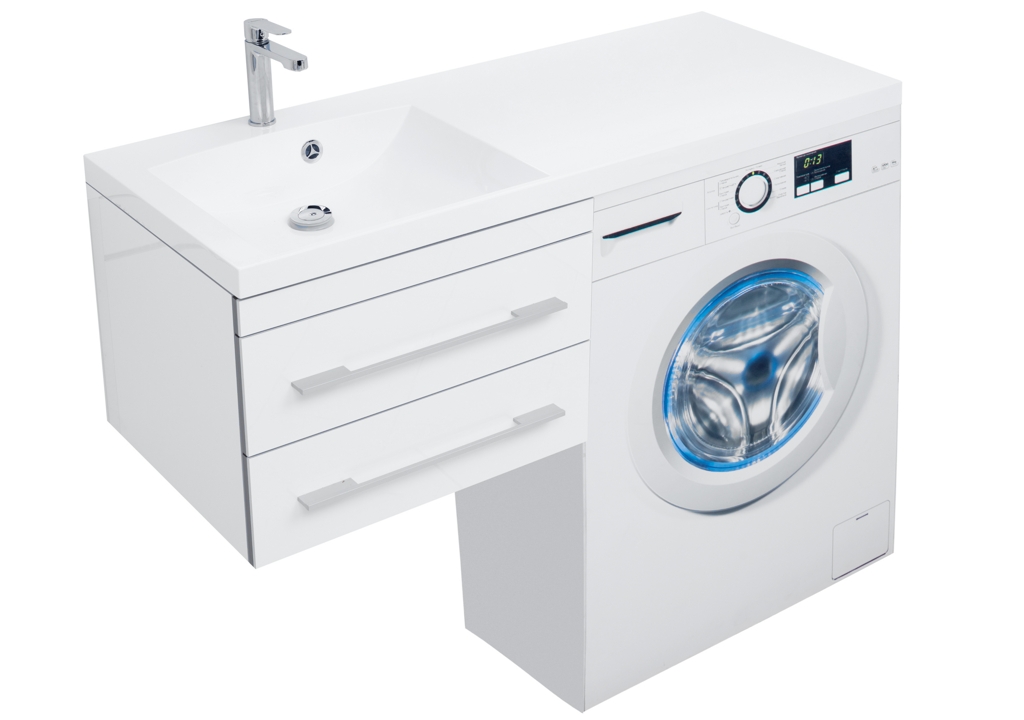 Тумба с раковиной Aquanet Верона 120 L белый (подвесная, 2 ящика) 0017666700239565 - Вид №4