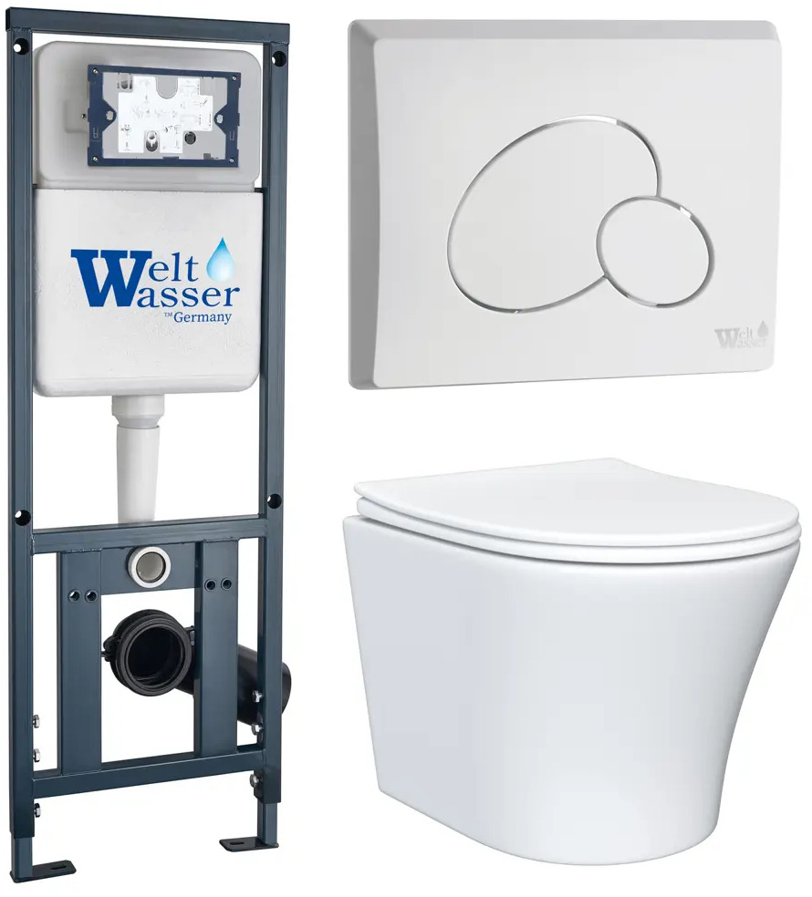 91639085 Комплект инсталляция с унитазом Weltwasser Mar JKS802410RGW цвет белый STLM-0975696