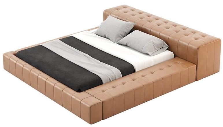 Laskasas Мягкая кожаная кровать с тафтинговым изголовьем sun-id-1511210 - Вид №1