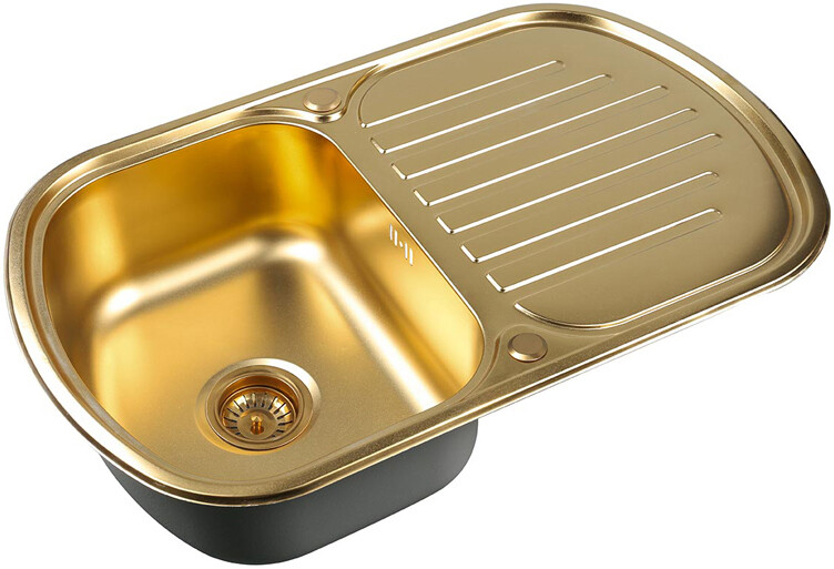 Мойка кухонная ZorG Inox SZR 7749 BRONZE из нержавеющей стали, бронза