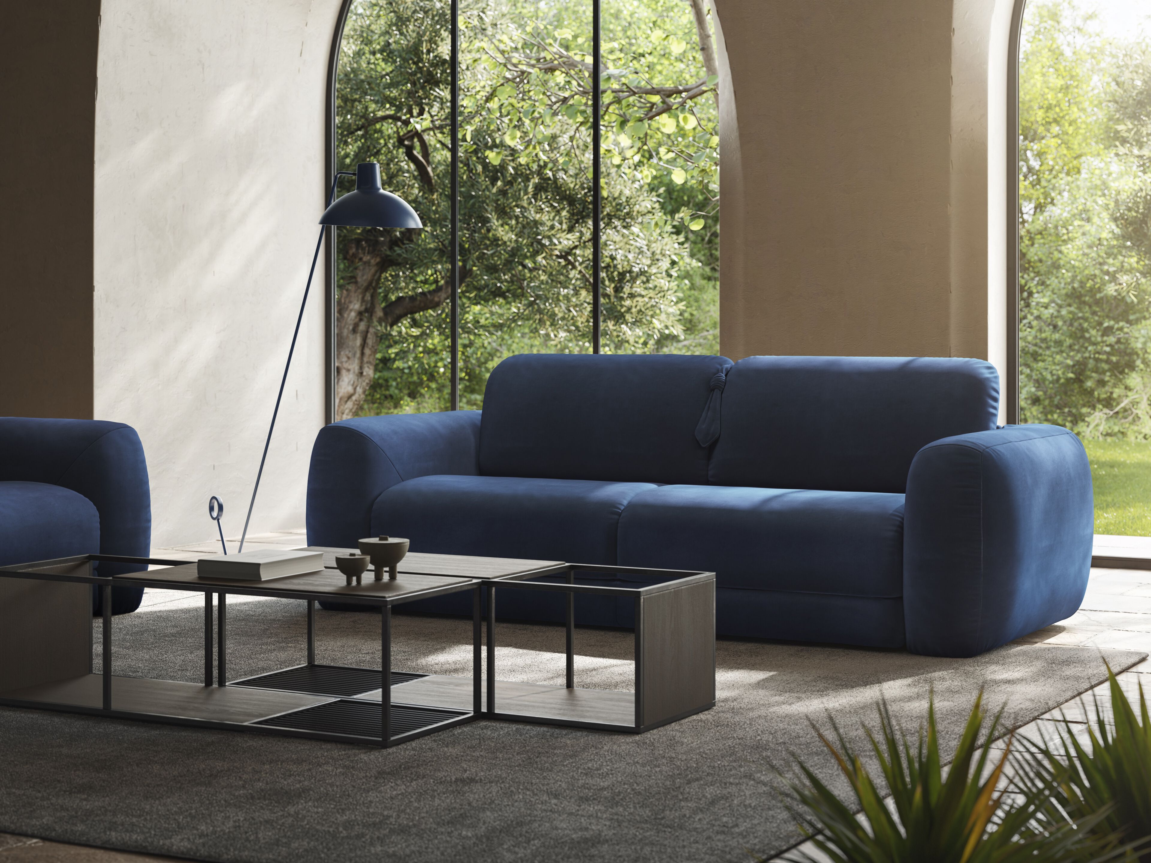 Двуспальный диван-кровать из ткани Natuzzi Italia SIMPLE ARCH-00119594 - Вид №3