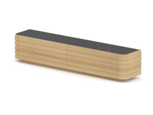 Шкаф для телевизора из массива дерева и стекла