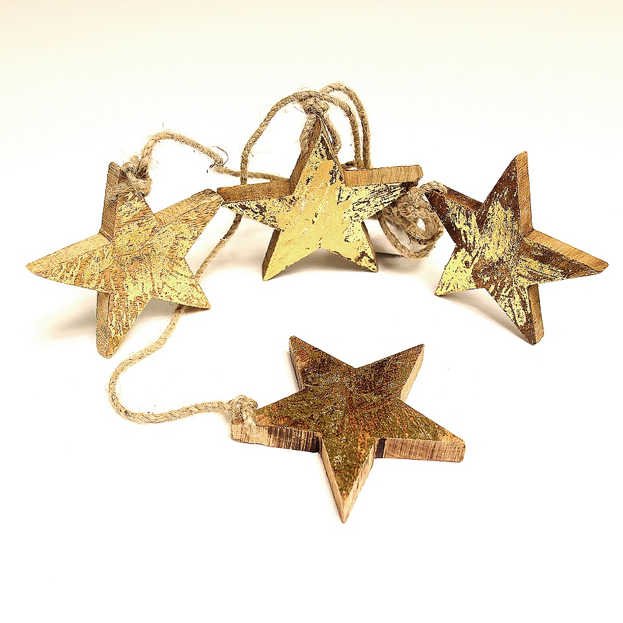 Гирлянда новогодняя подвесная "Звезды золотые" Golden stars, 65 см ENJOYME  253061 Золото  - Вид №2