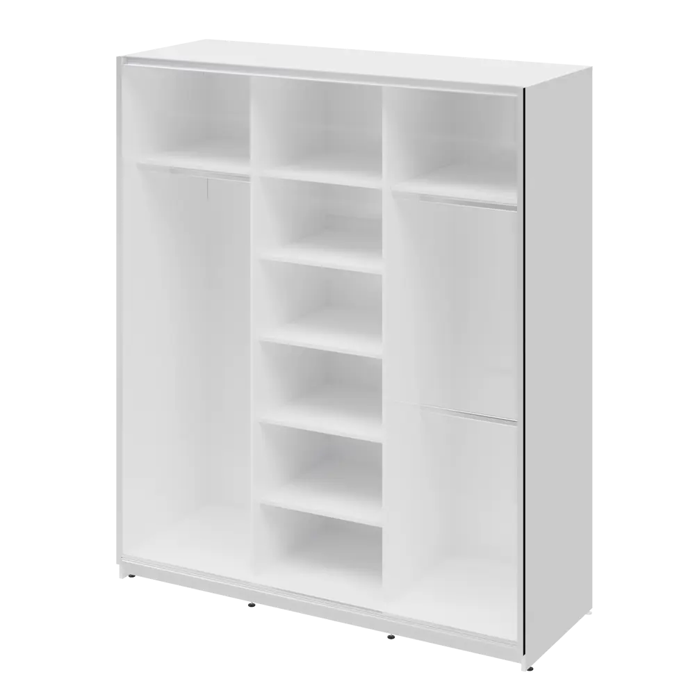 Шкаф-купе Турин Комфорт с 3 дверями 180x213x65 см ЛДСП цвет белый Santreyd STLM-2003022 - Вид №1