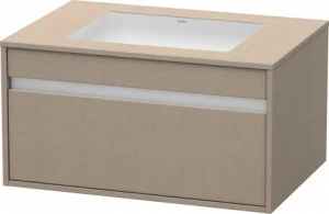 KT689407575 Тумбочка подвесная для встраиваемого снизу умывальника f-bonded Ketho #KT6894 800 x 550 мм Лен, декор