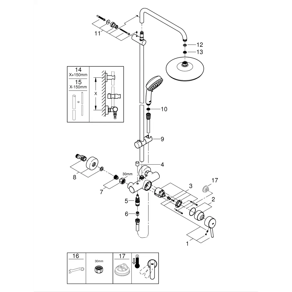 Душевая система Grohe Vitalio Start Clova со смесителем 83596589 STLM-2170766  - Вид №5