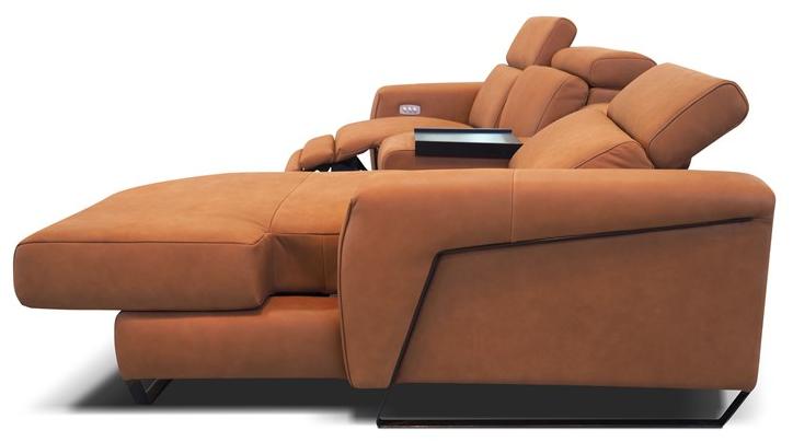 Rossini Sofas Секционный раскладывающийся кожаный диван с шезлонгом sun-id-1399131 - Вид №5