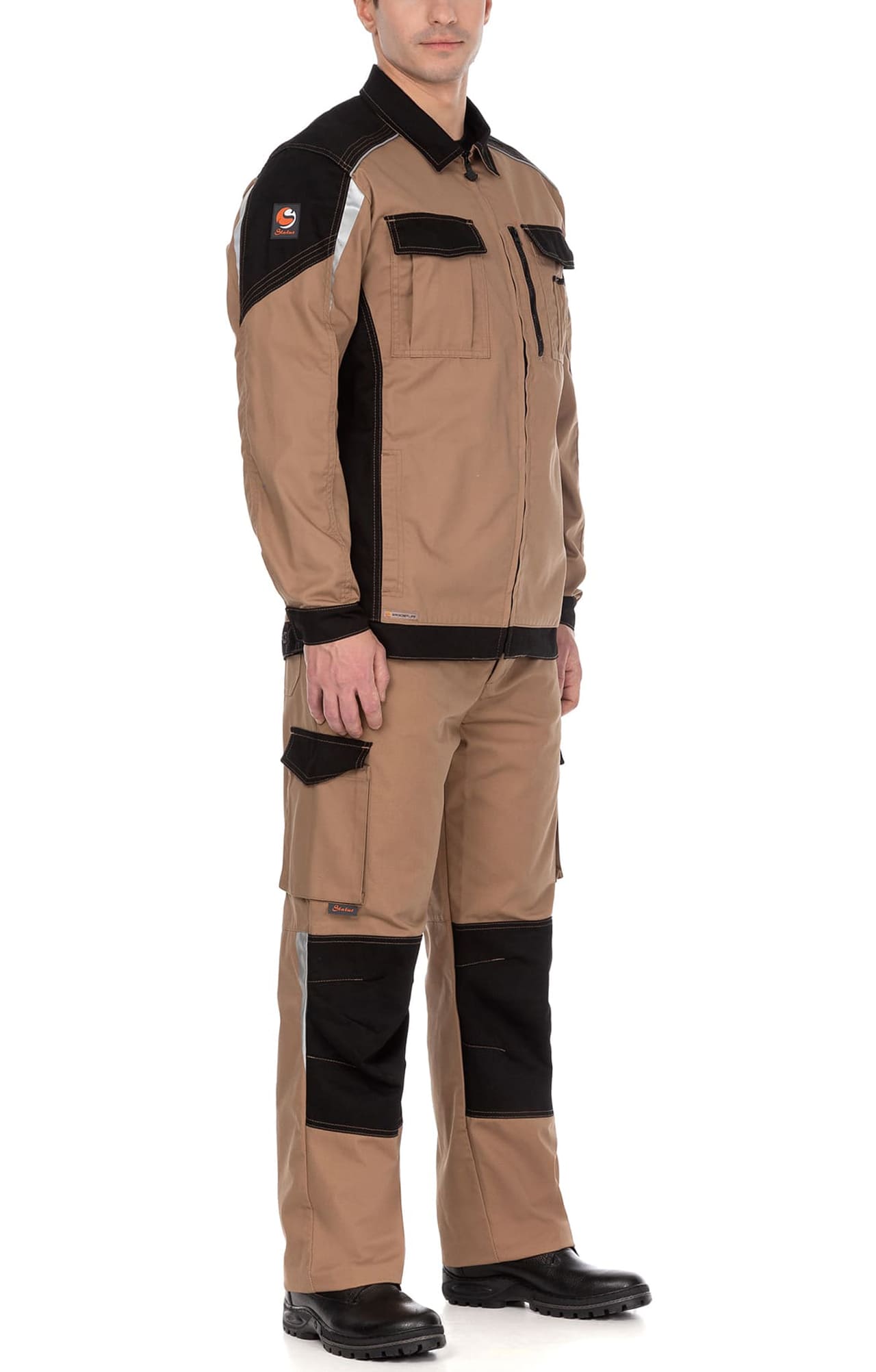 70067 Костюм  NEW бежевый с черным STATUS  Летняя спецодежда  размер 52-54/182-188  - Вид №13