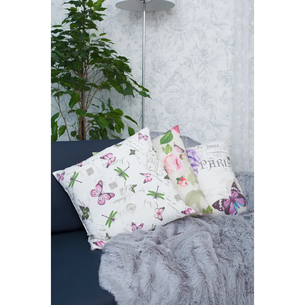 Подушка декоративная «Бабочки» 40х40 см цвет розовый Altali STLM-2105914 - Вид №5