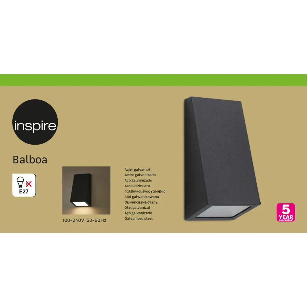 Светильник Inspire «Balboa» IP44 цвет черный, накладной 84693009 STLM-2163480  - Вид №5