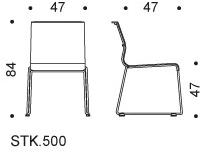ICF Стул-санки штабелируемый с подлокотниками Stick chair sun-id-1404113 - Вид №1