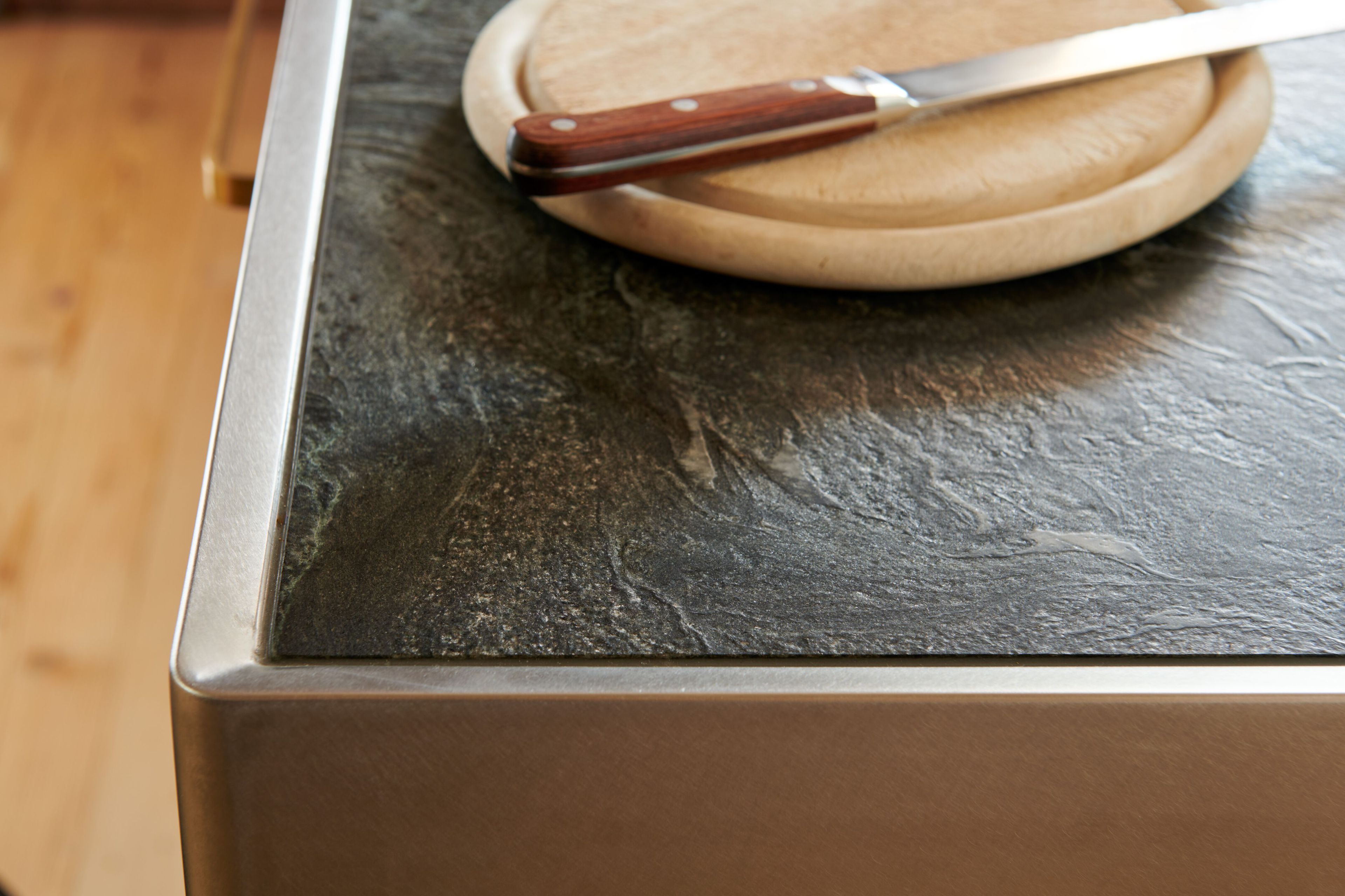 Кухня из нержавеющей стали с полуостровом на заказ ABIMIS ARCH-00070563 - Вид №4