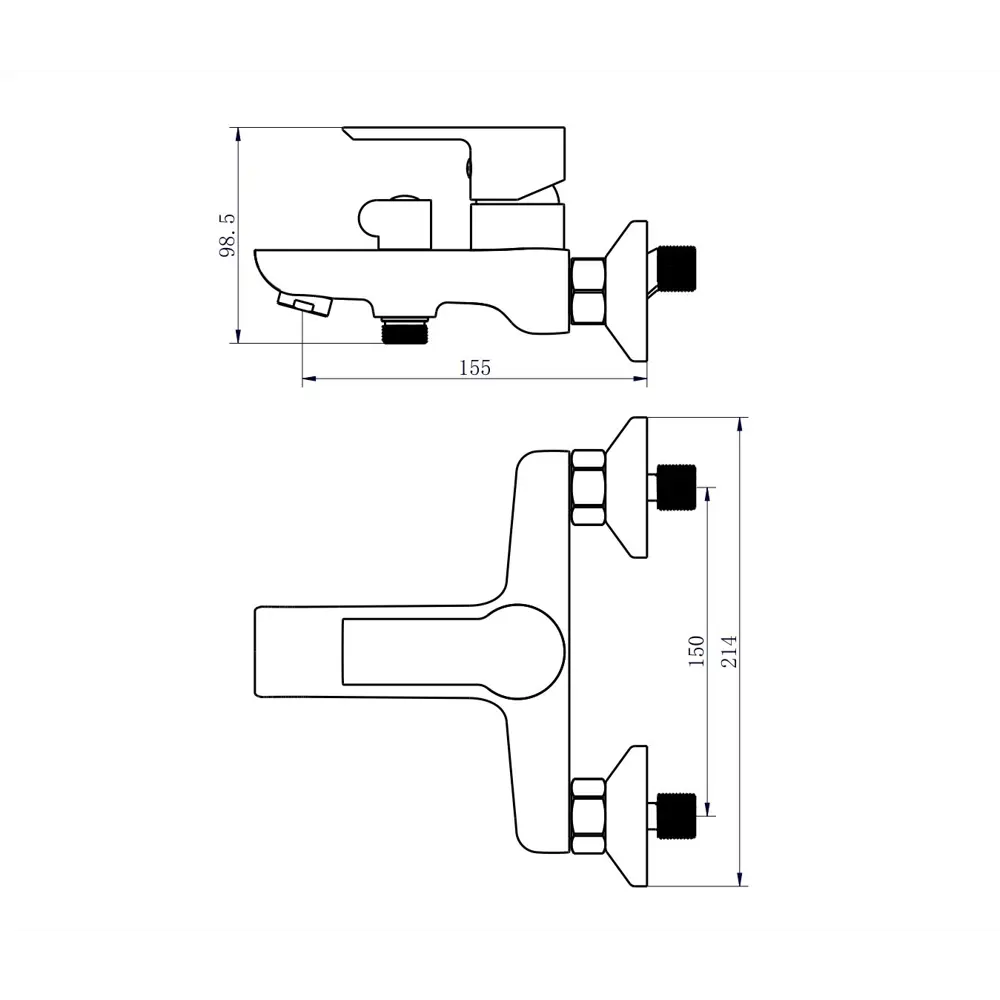 Смеситель ESKO Lucca для ванны - хром с белым матовым покрытием 89358552 STLM-1373005 - Вид №6