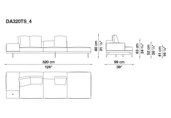 3-местный тканевый диван с полуостровом B&B Italia док ARCH-00061121 - Вид №125