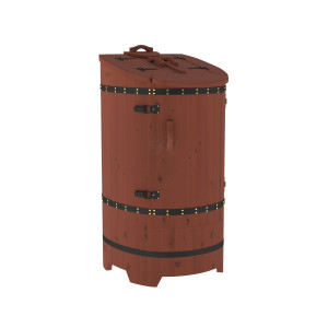 1676 Фитобочка со скосом "Стандарт" цвет спелая вишня, покрытие тиковым маслом, фурнитура черная Alyarus