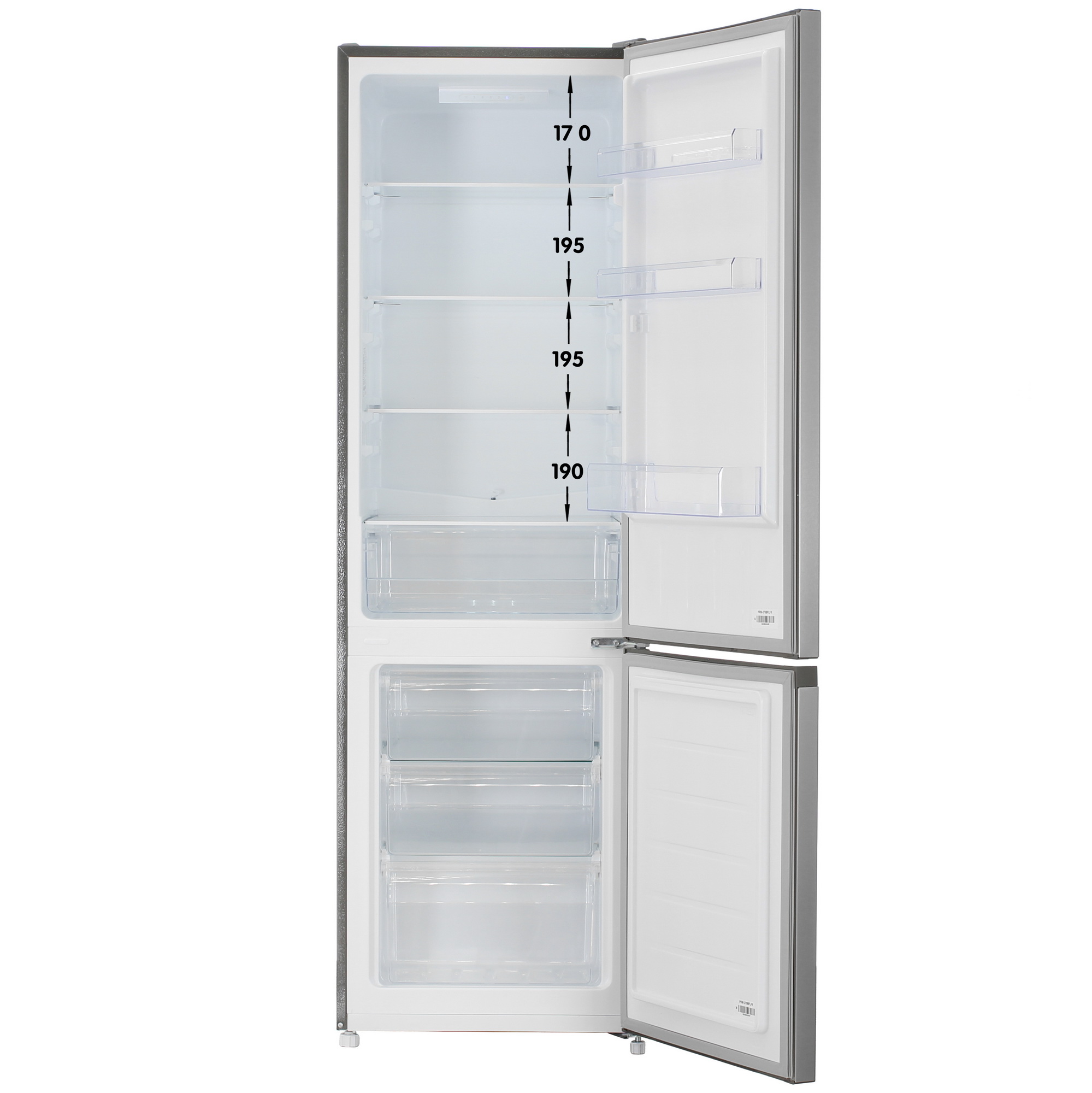 9284079 Холодильник с морозильником   PREMIER PRM-270BFLF/I серебристый STDN-0021336 - Вид №1