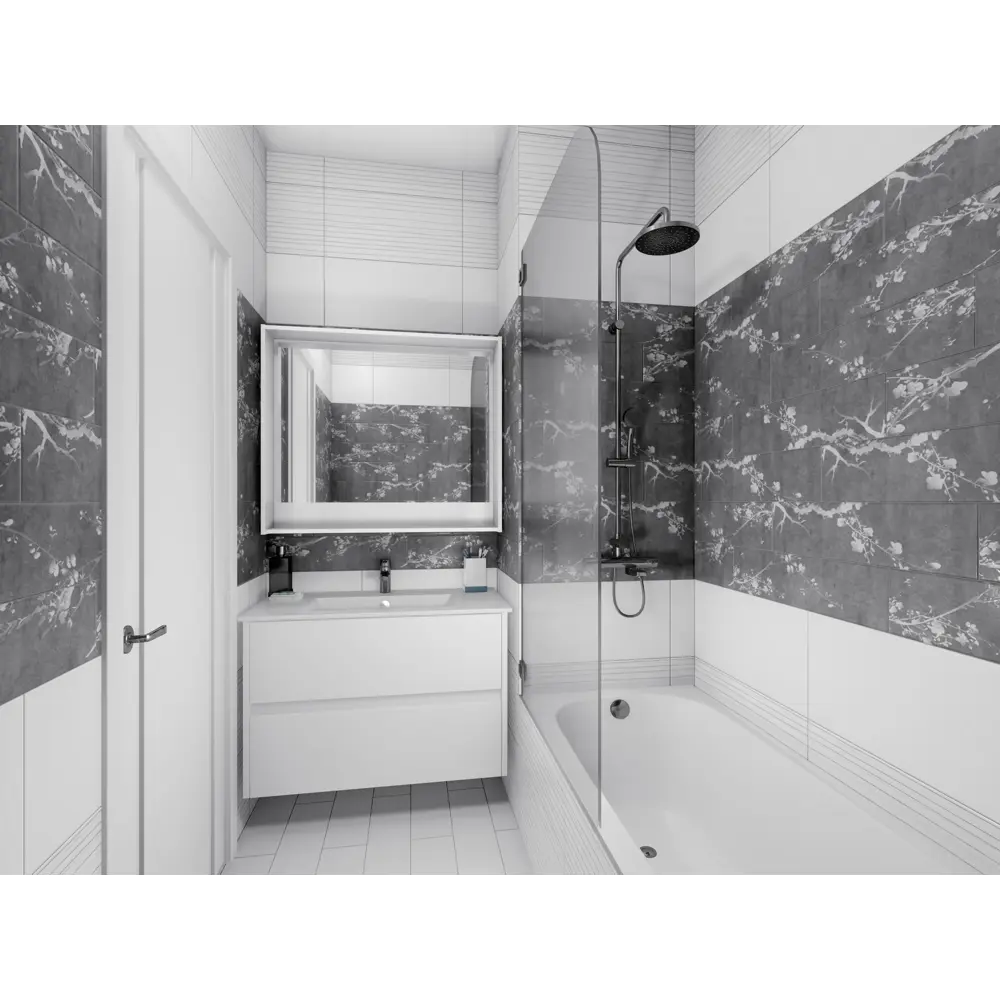 Керамогранит Marble 15х60 см 1.36 м² цвет белый BELANI STLM-2180525 - Вид №8