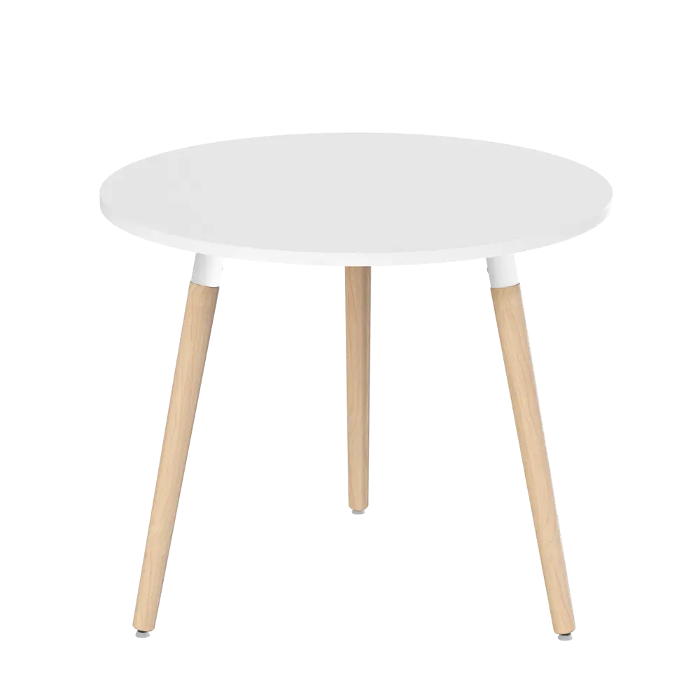 Стол обеденный Сенатор Т2 90x76x90 см круг дерево цвет светлое дерево/белый Santreyd STLM-2003711 - Вид №1