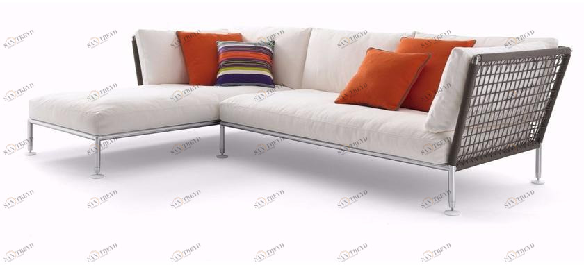 Coro Диван из ткани с шезлонгом Nest sun-id-1384068