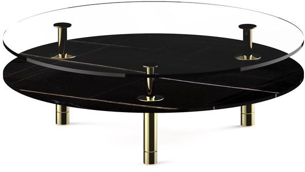 GHIDINI1961 Круглый журнальный столик из мрамора Legs sun-id-1491095 - Вид №3