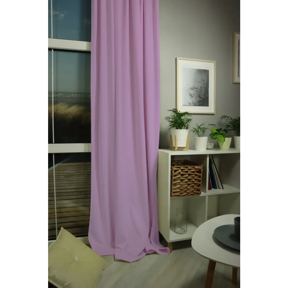Штора на ленте бархат 230x280 см цвет сирень LINEN WAY STLM-2147769 - Вид №2