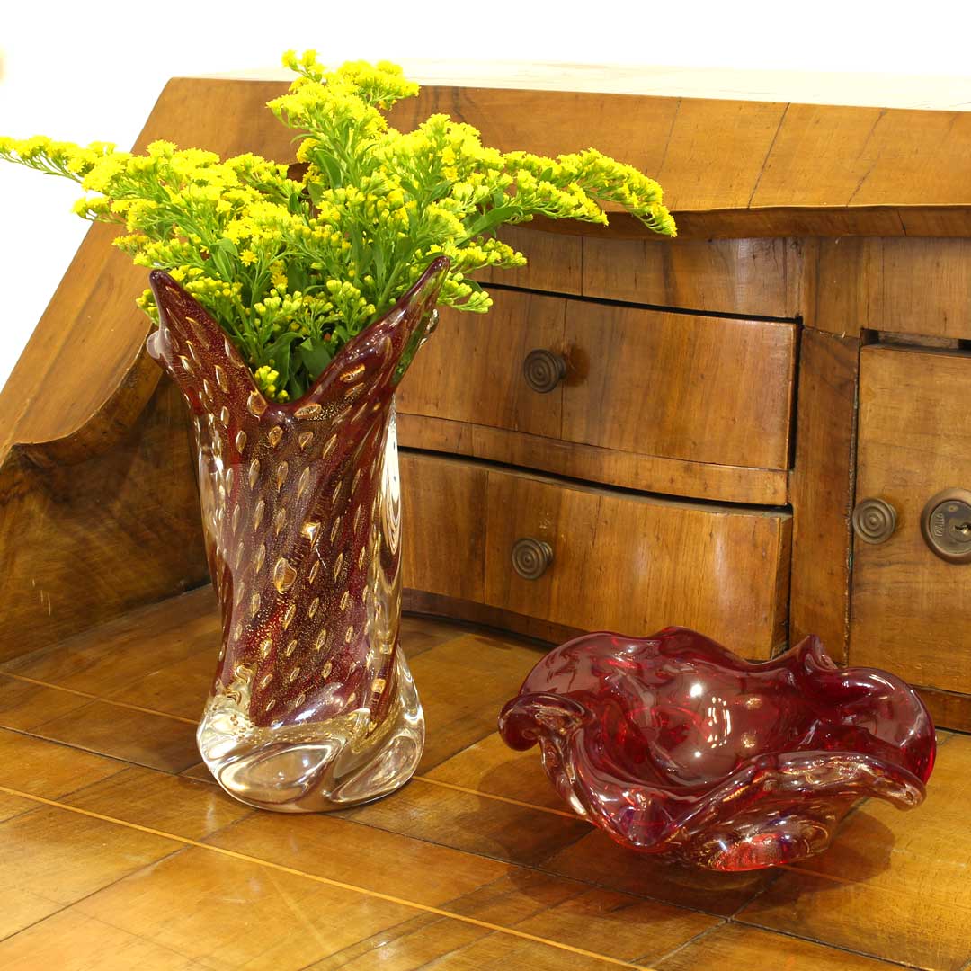 4822 ORIGINALMURANOGLASS Ваза Провенца - соммерсо - муранское стекло OMG 14 см  - Вид №1