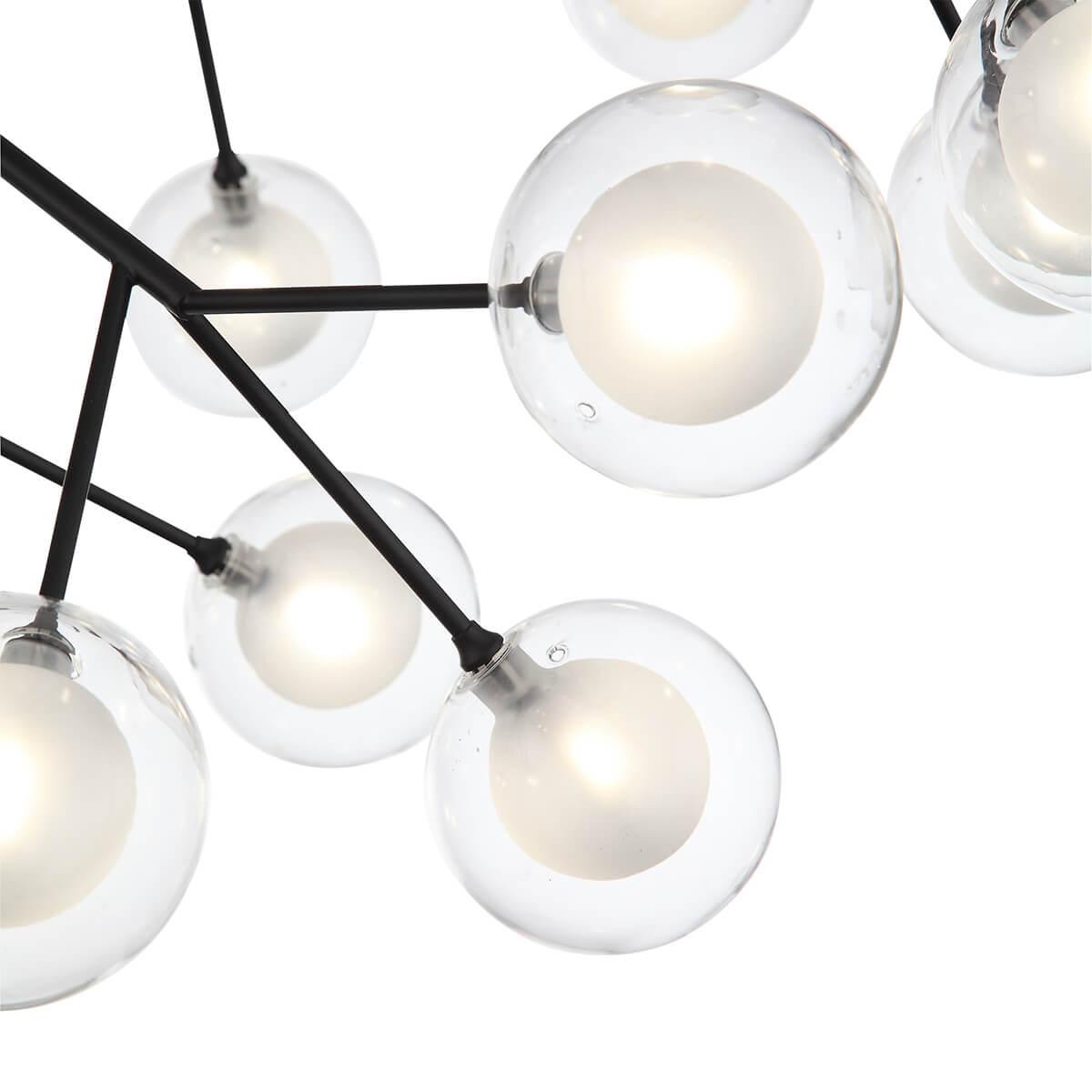 Люстра светодиодная подвесная прозрачная 36 ламп ST Luce Demele SL376.403.36 ST LUCE ДИЗАЙНЕРСКИЕ, DEMELE 00-3834387 Прозрачный;черный  - Вид №1