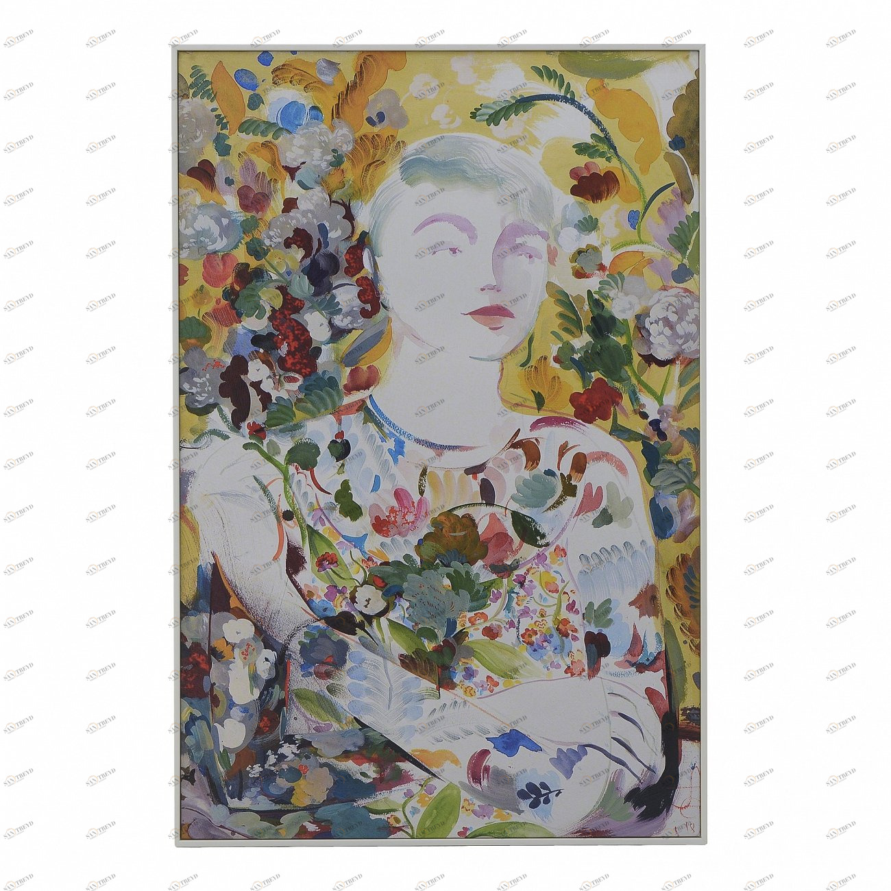 Постер в раме 60х90 см серый с желтым Vive Dans Provence TO4ROOMS ЛИЦА 00-3894158 Желтый;серый 